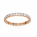Rose Gold Round Diamond Shared Prong Full Eternity Band Ring