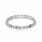 White Gold Round Diamond Shared Prong Full Eternity Band Ring