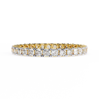 Yellow Gold Full Eternity Round Pavé Diamond Band Ring