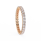 Rose Gold Round Diamond Shared Prong Full Eternity Band Ring