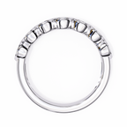 White Gold Round Diamond Marquise-Bezel Half Eternity Band Ring