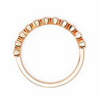 Rose Gold Five Stone Round Diamond Two-Tone Band Ring