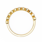 Yellow Gold Bubble Bezel Round Diamond Band Ring