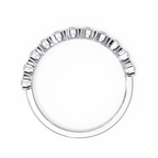 White Gold Round Diamond Bezel-Set Half Eternity Band Ring