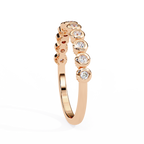 Rose Gold Five Stone Round Diamond Two-Tone Band Ring