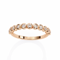 Rose Gold Five Stone Round Diamond Two-Tone Band Ring