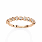 Rose Gold Five Stone Round Diamond Two-Tone Band Ring