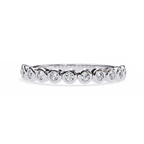 White Gold Round Diamond Bezel-Set Half Eternity Band Ring