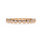 Rose Gold Five Stone Round Diamond Two-Tone Band Ring