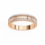 Rose Gold Baguette & Round Diamond Three-Row Half Eternity Band Ring