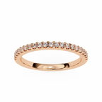 Rose Gold Round Diamond French Pavé Half Eternity Band Ring
