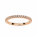Rose Gold Round Diamond French Pavé Half Eternity Band Ring