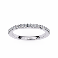 White Gold Round Diamond French Pavé Half Eternity Band Ring