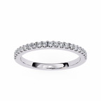White Gold Round Diamond French Pavé Half Eternity Band Ring
