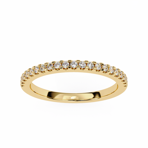 Yellow Gold Slim Pavé Eternity Diamond Band Ring