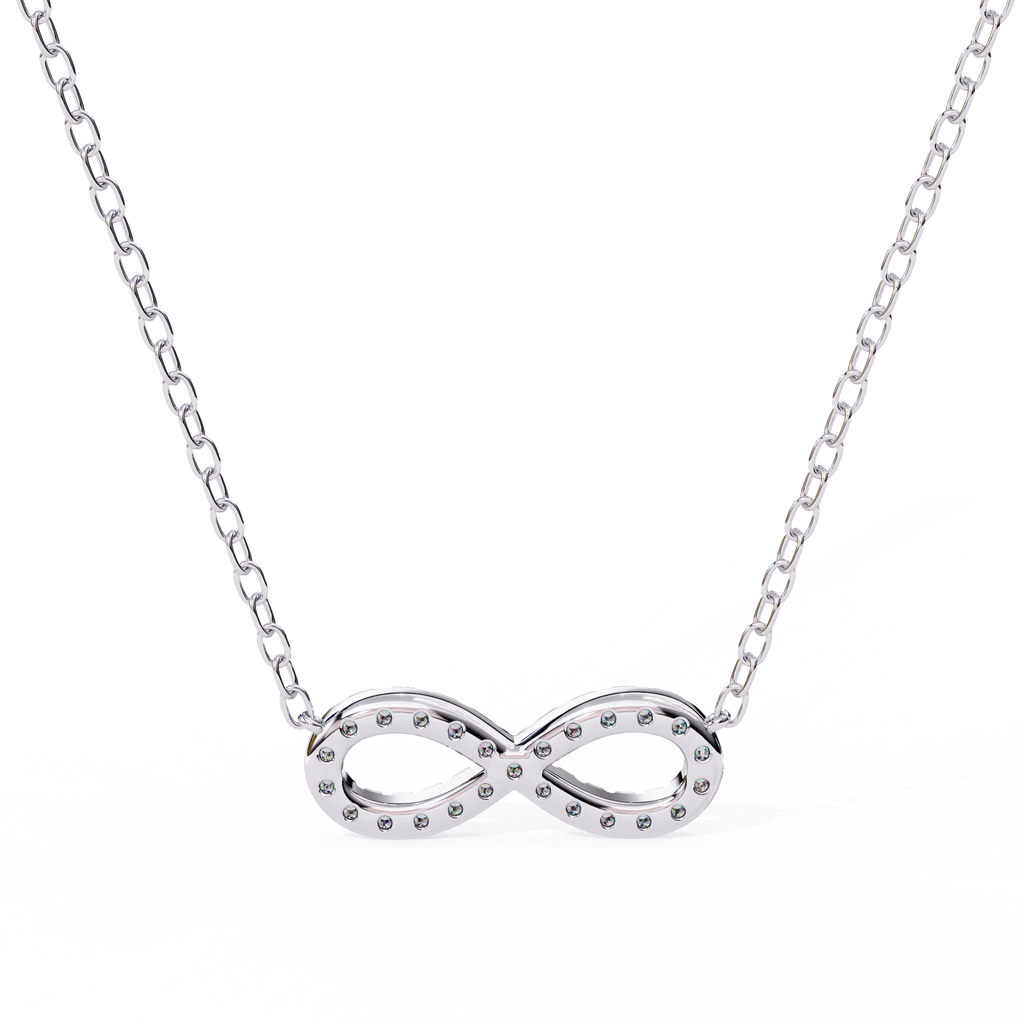 Round Diamond Gold Infinity Pendant