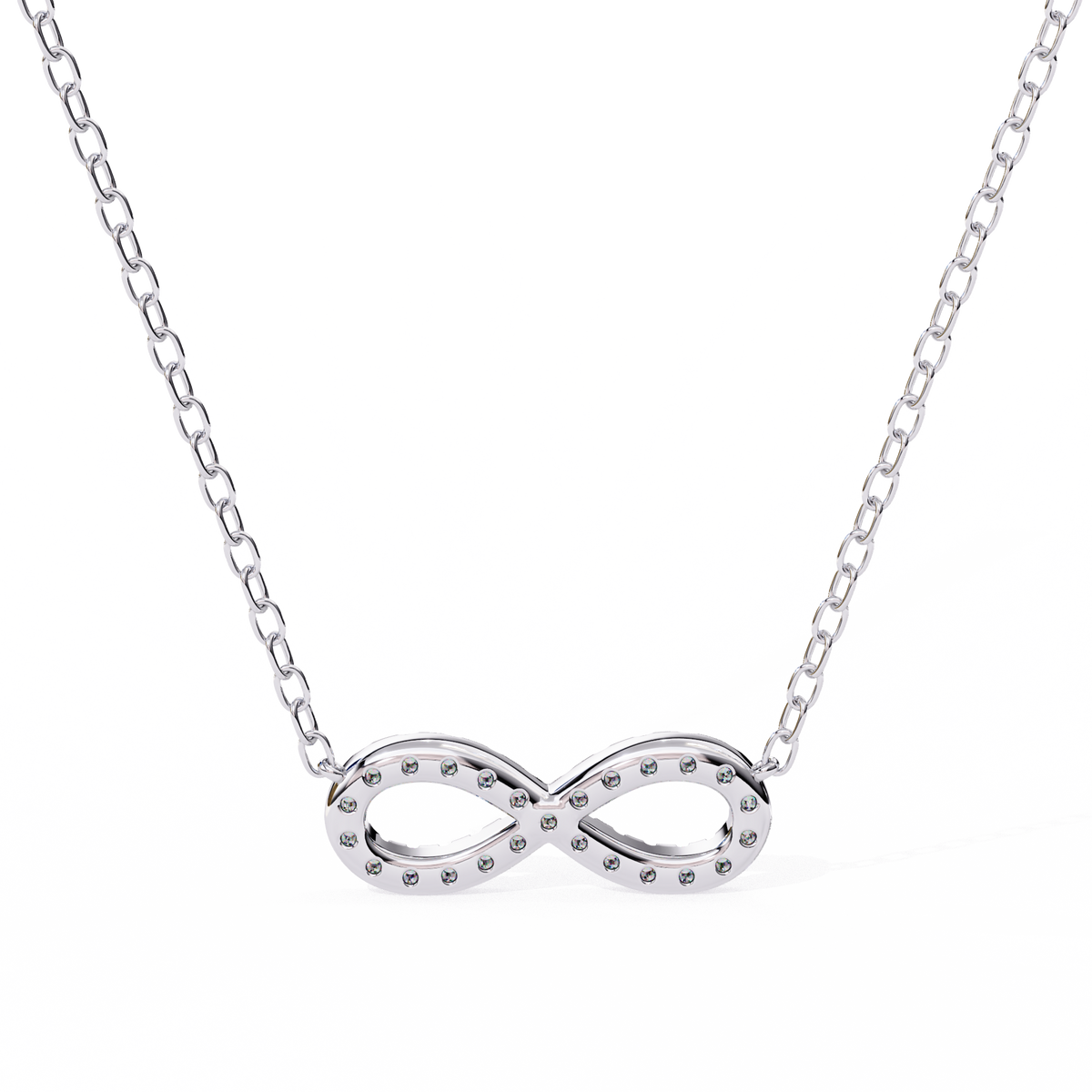 Round Diamond Gold Infinity Pendant