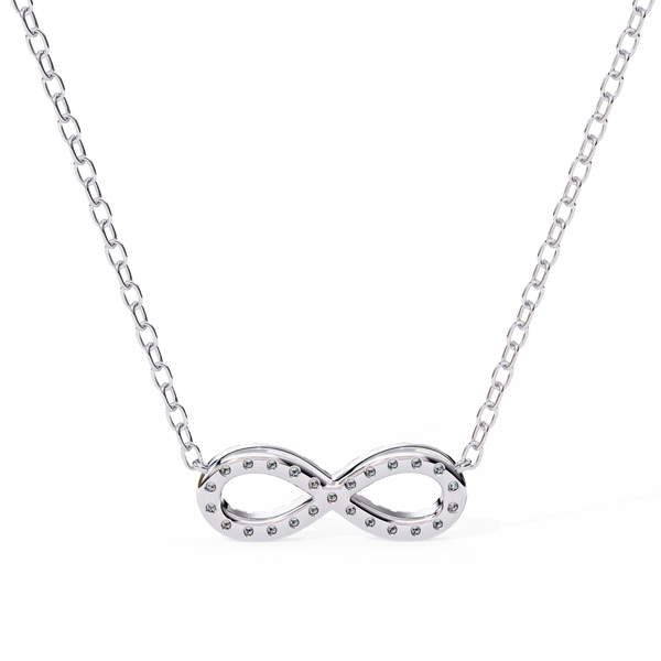 Round Diamond Gold Infinity Pendant