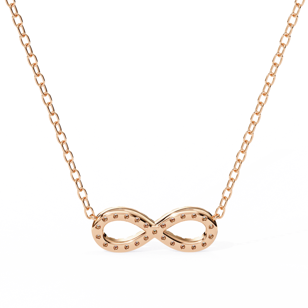 Round Diamond Gold Infinity Pendant
