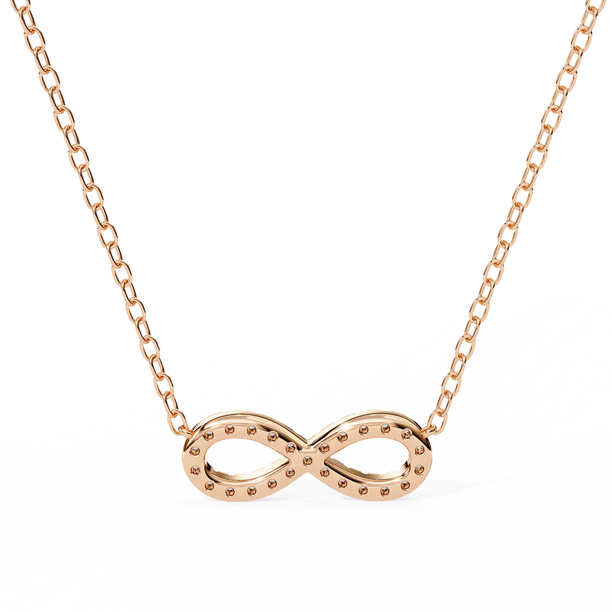 Round Diamond Gold Infinity Pendant