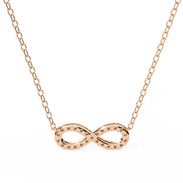 Round Diamond Gold Infinity Pendant