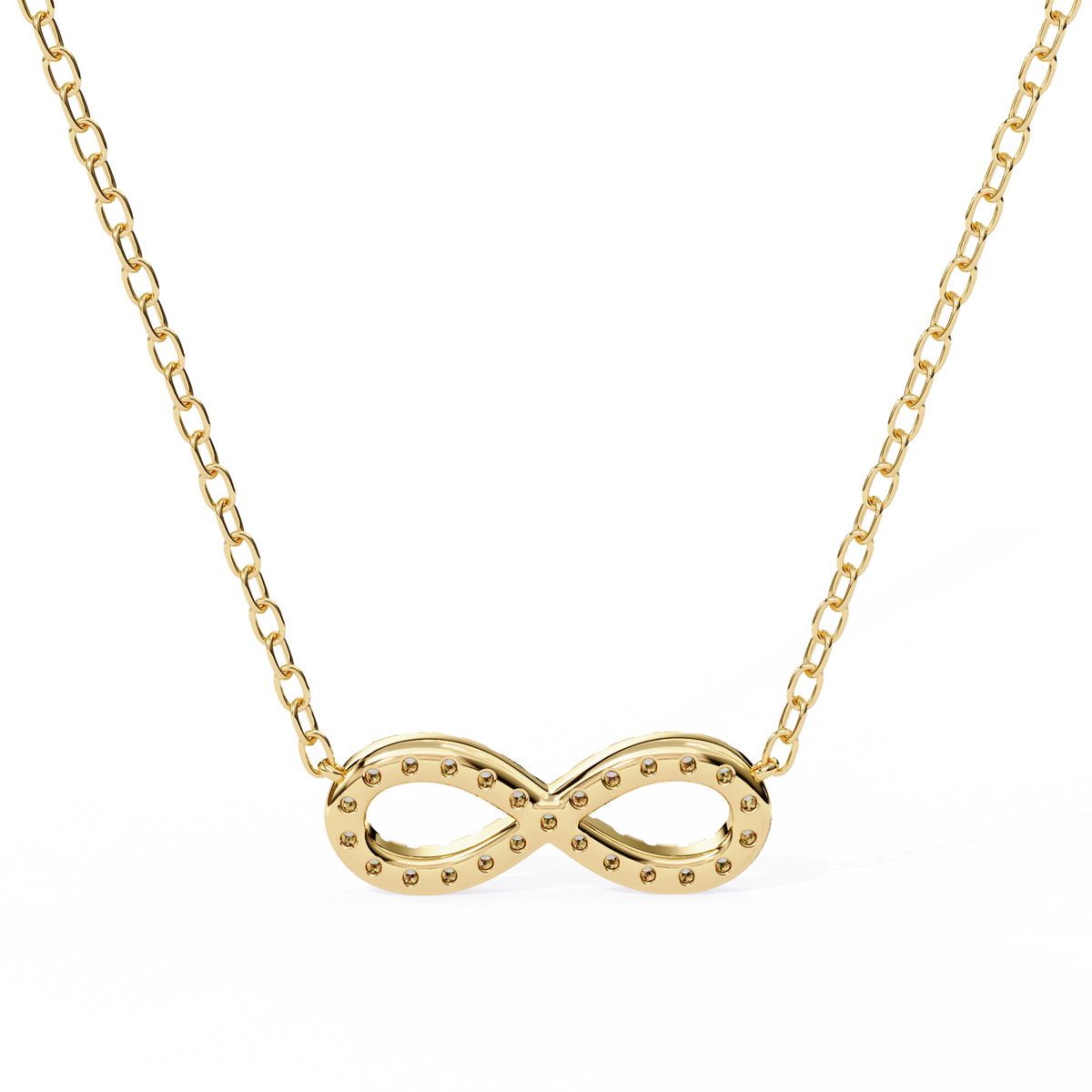 Round Diamond Gold Infinity Pendant