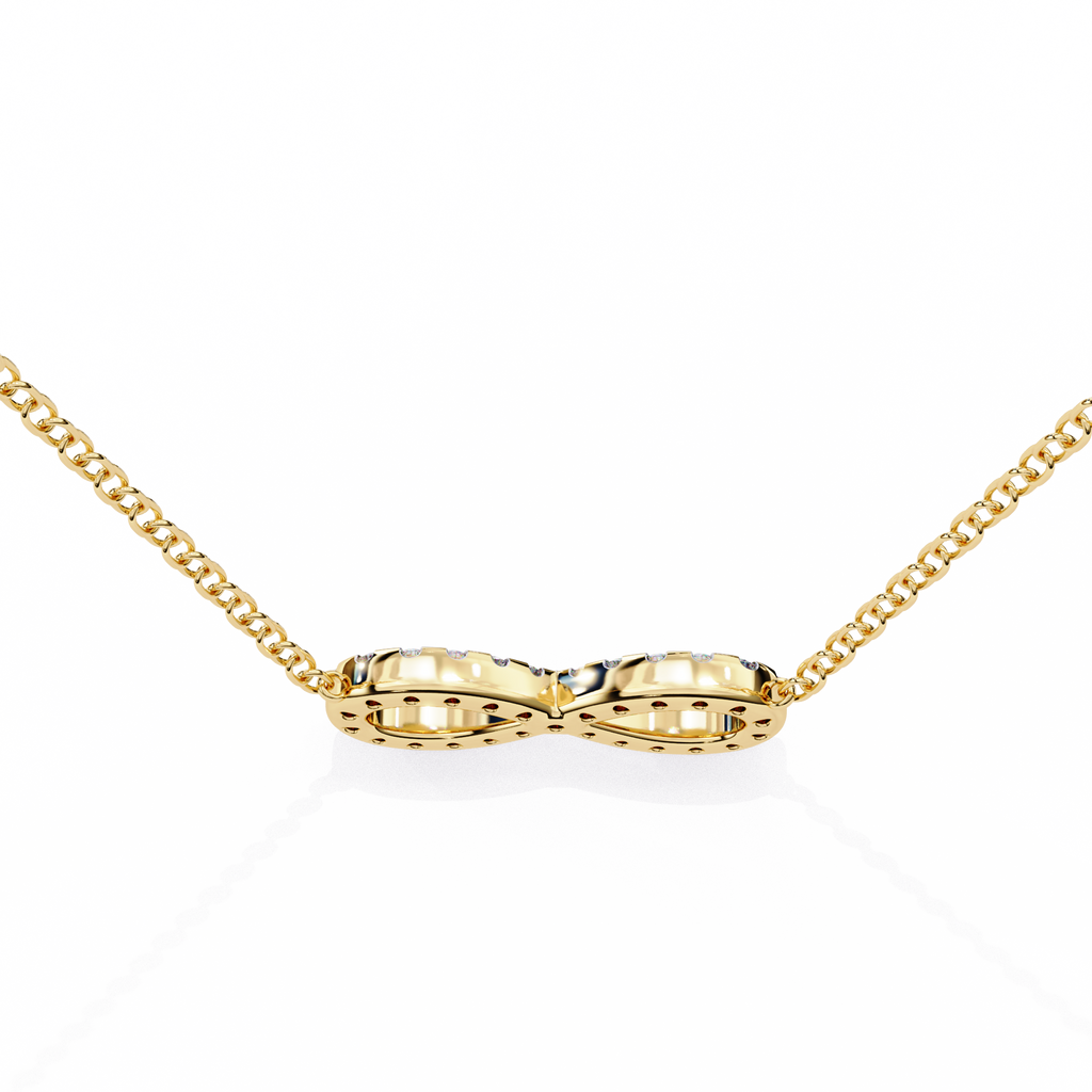 Round Diamond Gold Infinity Pendant