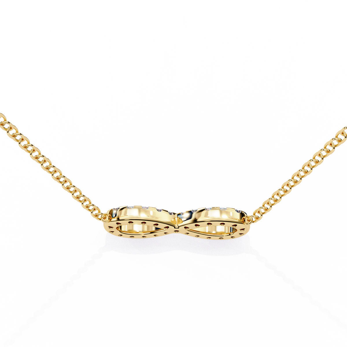 Round Diamond Gold Infinity Pendant