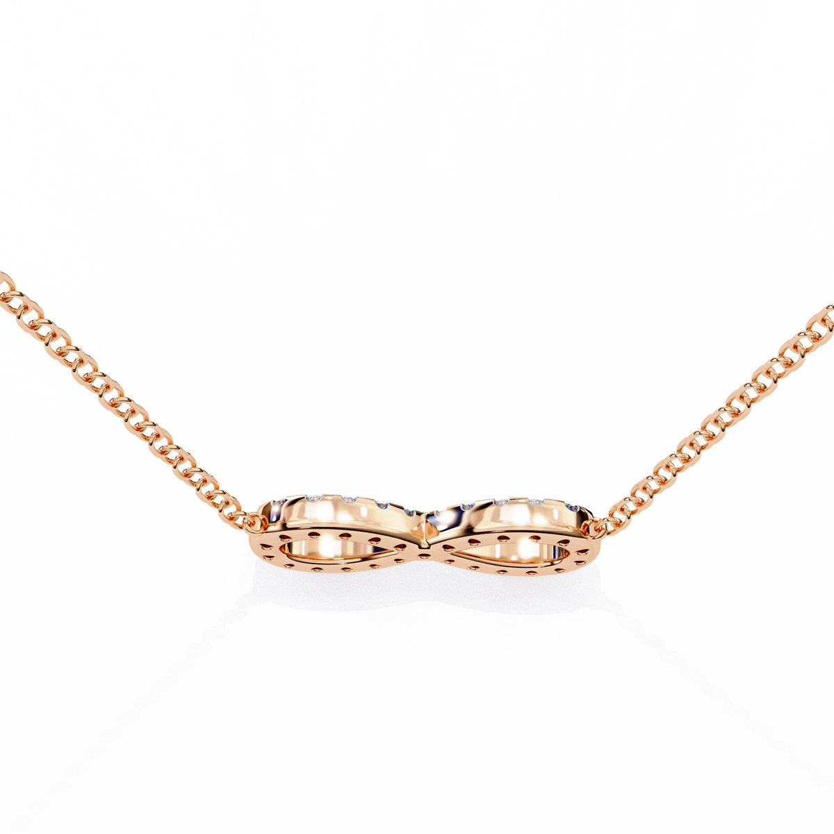 Round Diamond Gold Infinity Pendant