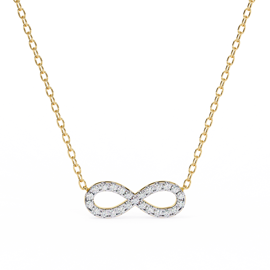 Round Diamond Gold Infinity Pendant