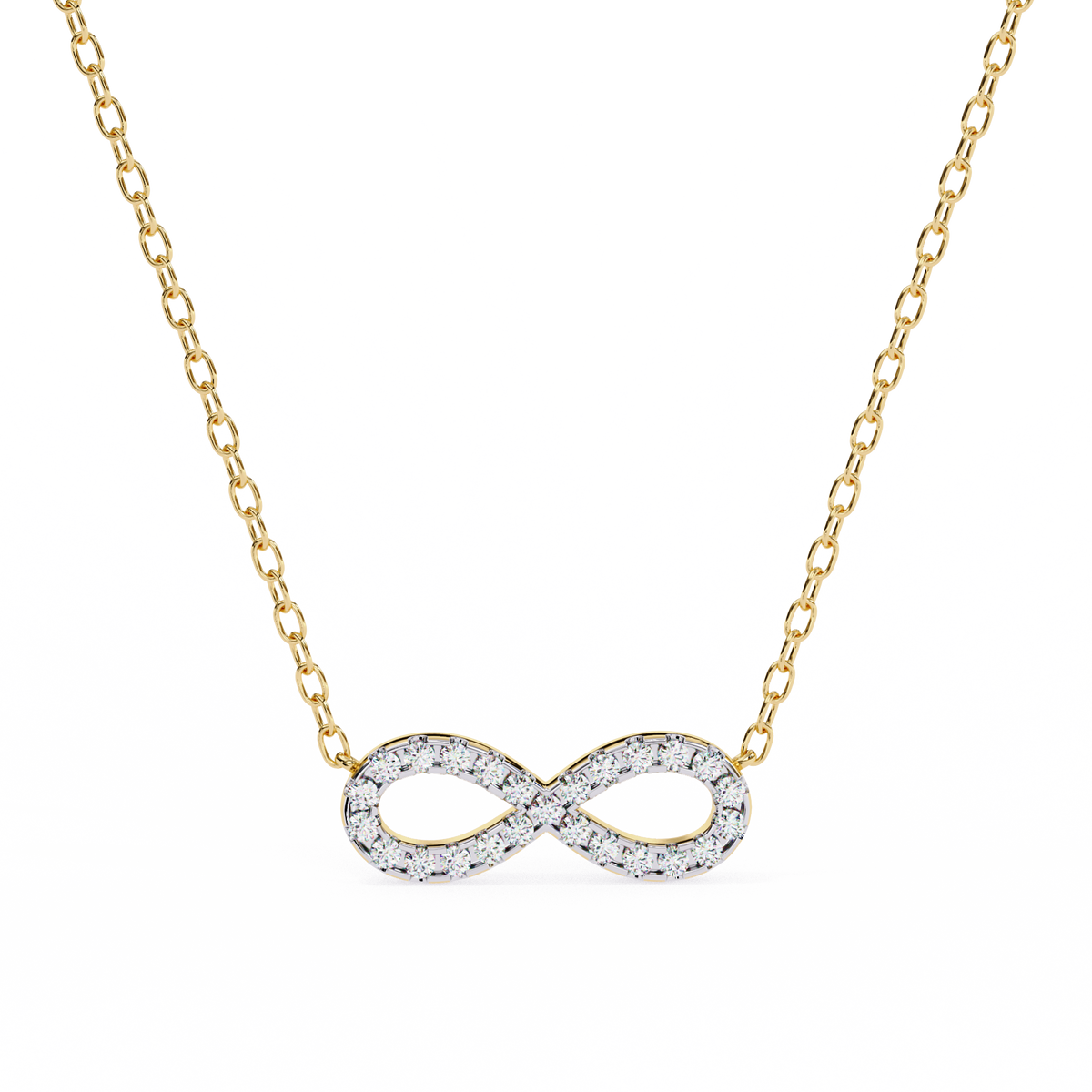 Round Diamond Gold Infinity Pendant