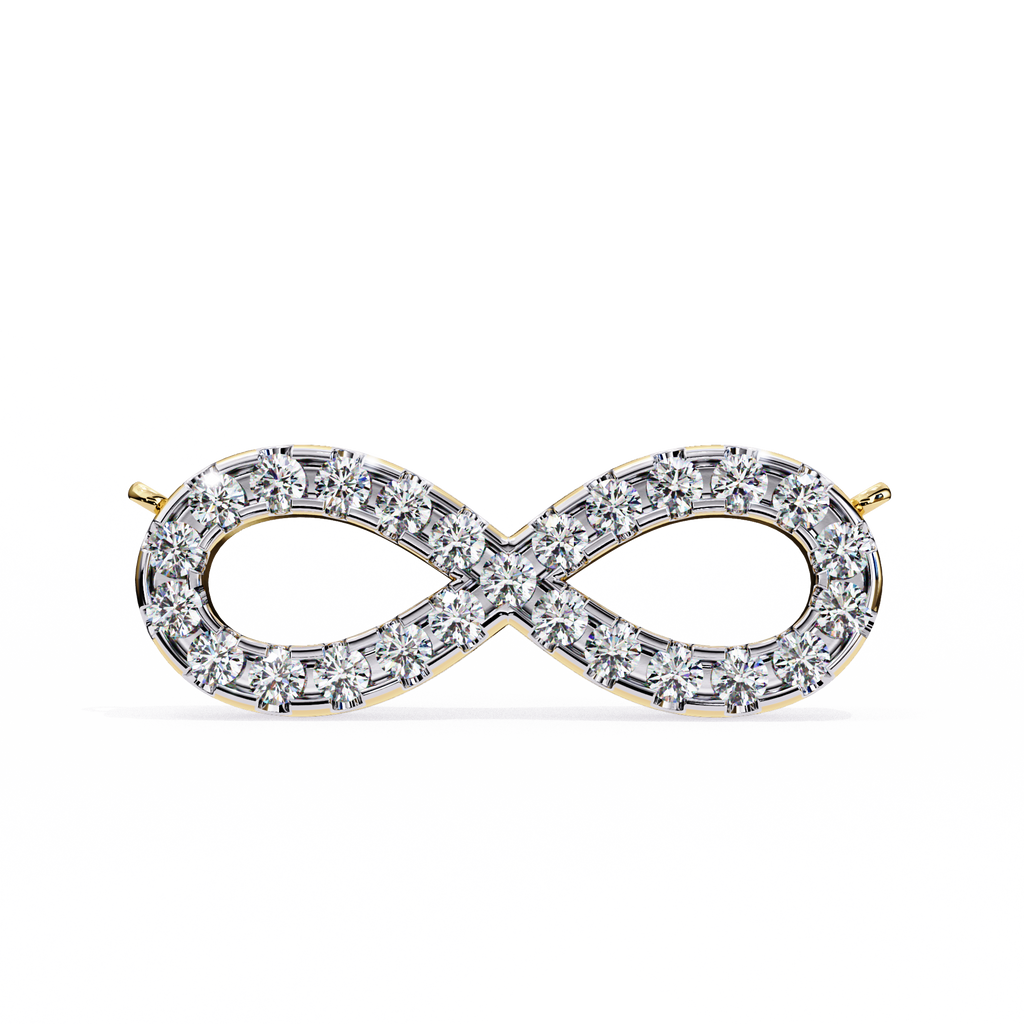 Round Diamond Gold Infinity Pendant