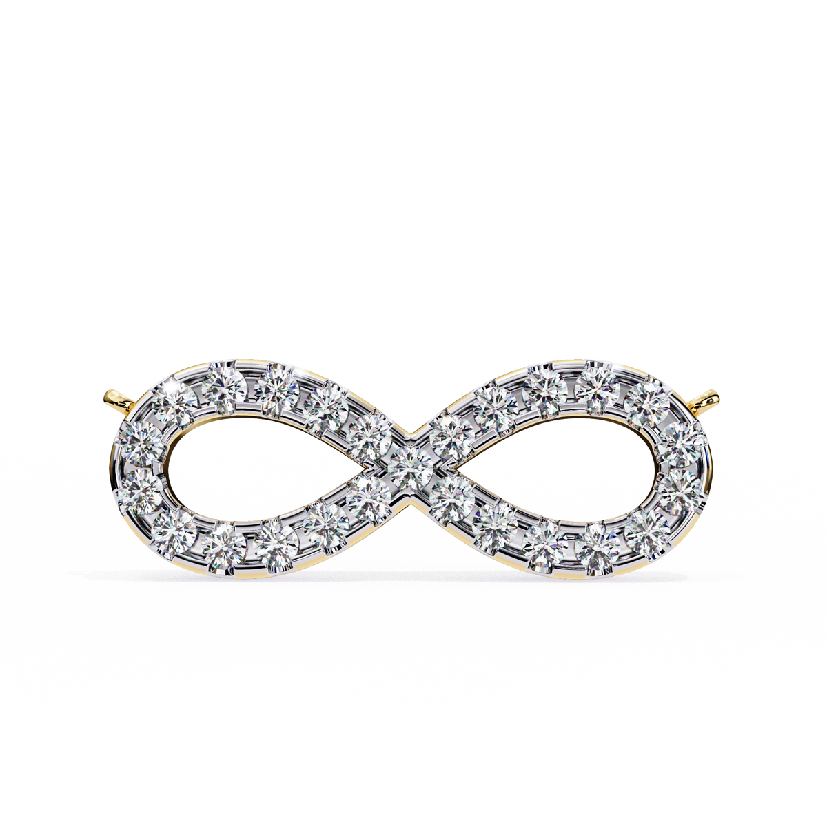 Round Diamond Gold Infinity Pendant