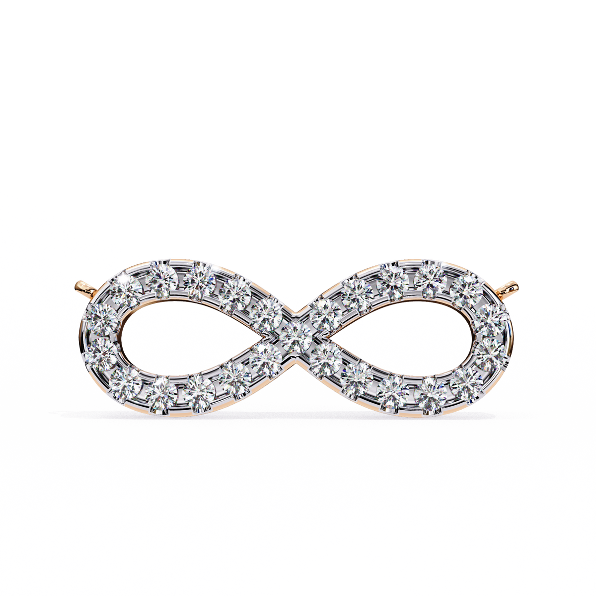 Round Diamond Gold Infinity Pendant