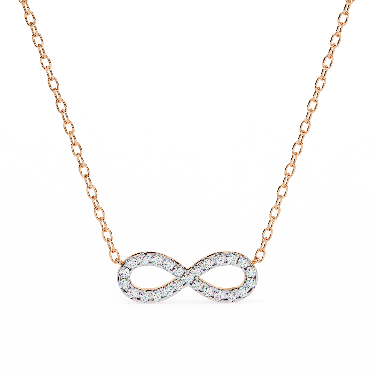 Round Diamond Gold Infinity Pendant