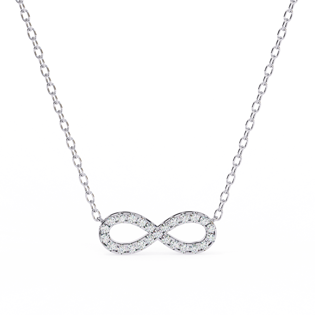 Round Diamond Gold Infinity Pendant