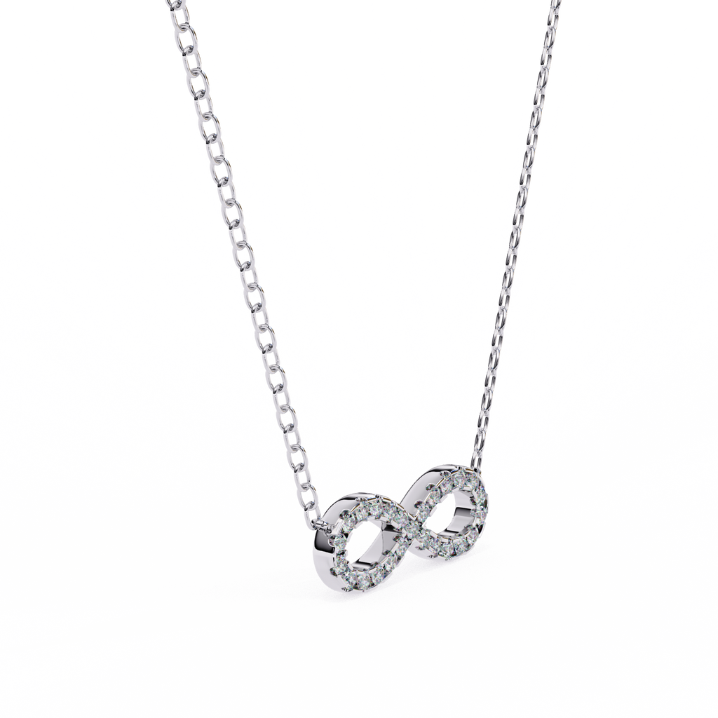 Round Diamond Gold Infinity Pendant