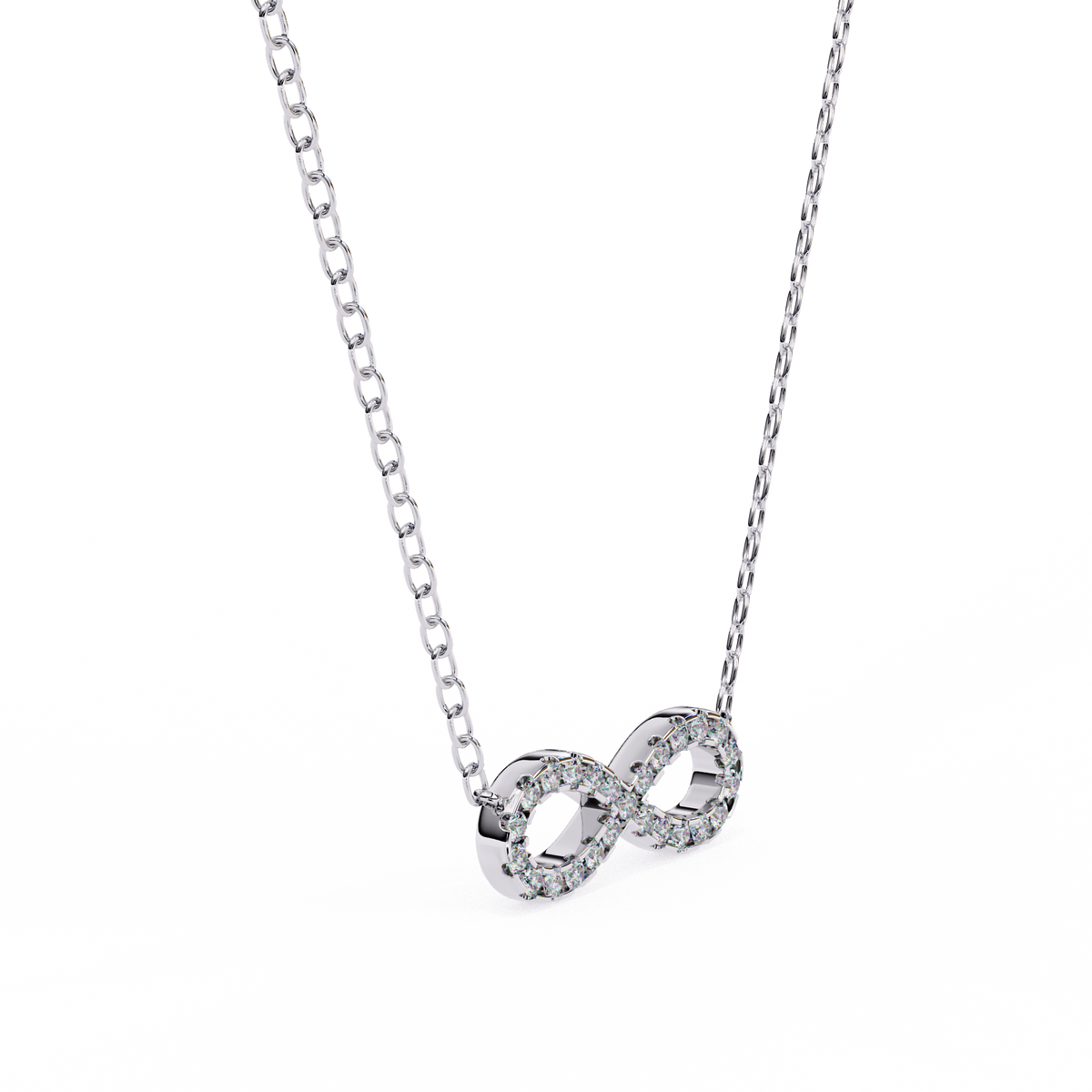 Round Diamond Gold Infinity Pendant