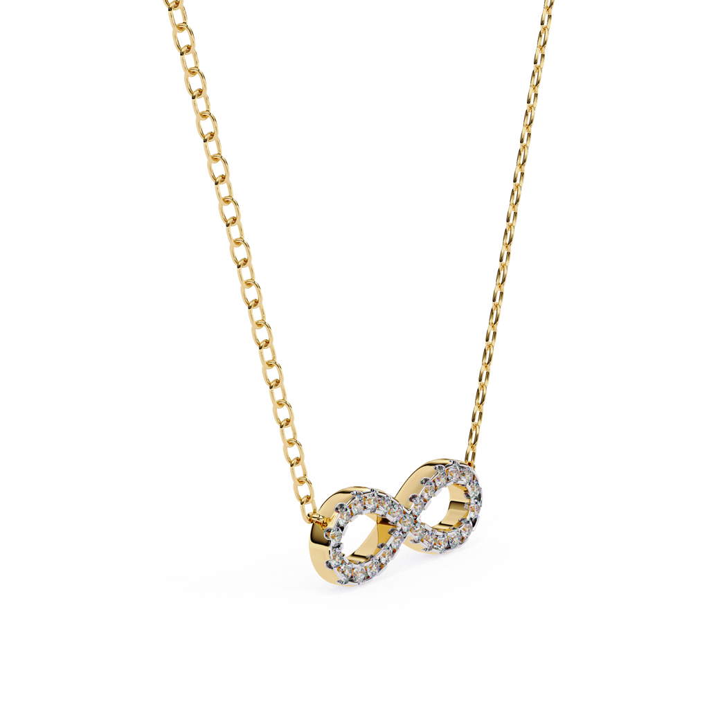 Round Diamond Gold Infinity Pendant