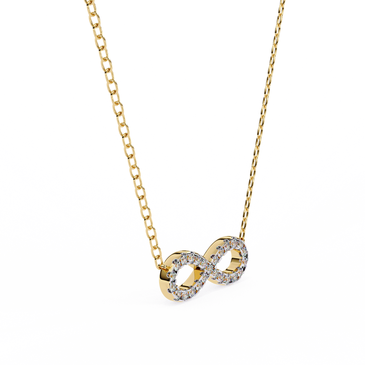 Round Diamond Gold Infinity Pendant