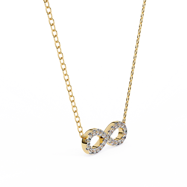 Round Diamond Gold Infinity Pendant