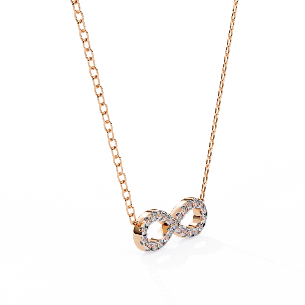 Round Diamond Gold Infinity Pendant