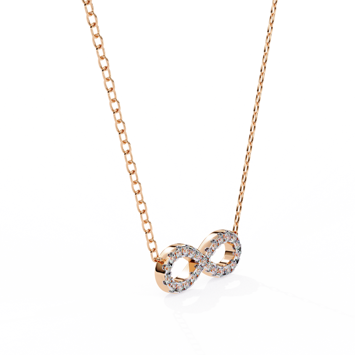 Round Diamond Gold Infinity Pendant