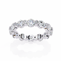 White Gold Round Diamond Alternating Bezel Full Eternity Band Ring
