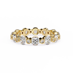 Yellow Gold Alternating Bezel & Prong Eternity Diamond Band Ring