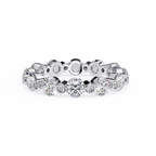 White Gold Round Diamond Alternating Bezel Full Eternity Band Ring