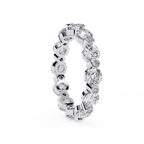White Gold Round Diamond Alternating Bezel Full Eternity Band Ring