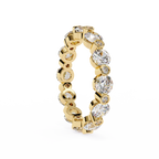 Yellow Gold Alternating Bezel & Prong Eternity Diamond Band Ring