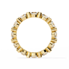 Yellow Gold Alternating Bezel & Prong Eternity Diamond Band Ring