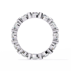 White Gold Round Diamond Alternating Bezel Full Eternity Band Ring